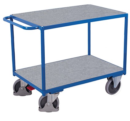 VARIOfit Schwerer Tischwagen mit 2 Zinkblechladeflächen 1190 x 700 mm