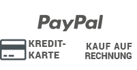 Bezahllogos für Paypal Kreditkarte Rechnung